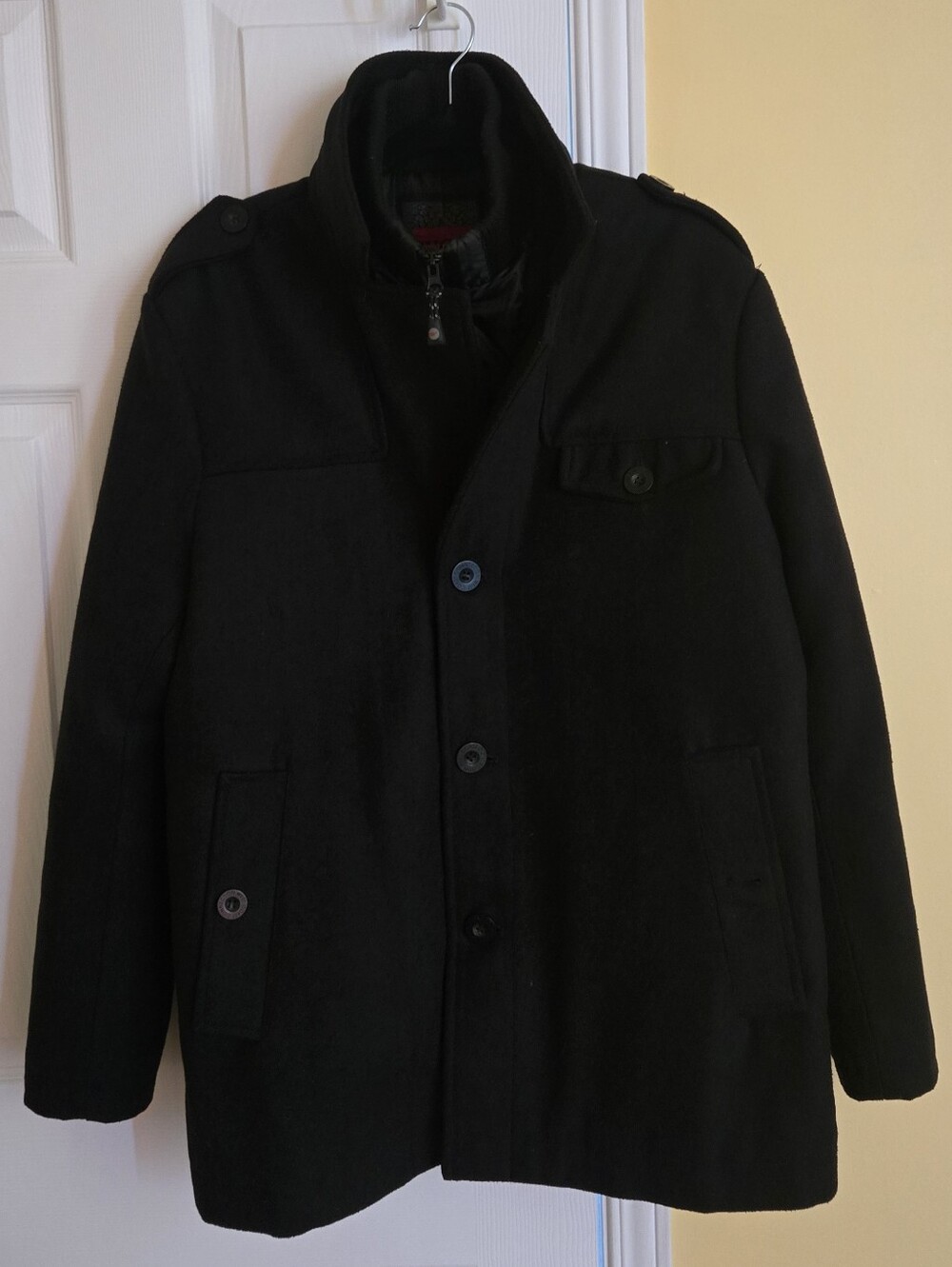 🌕WEST COAST CONNECTION Mid-Length Wool Coat/Mock-Neck Peacoat For Men
